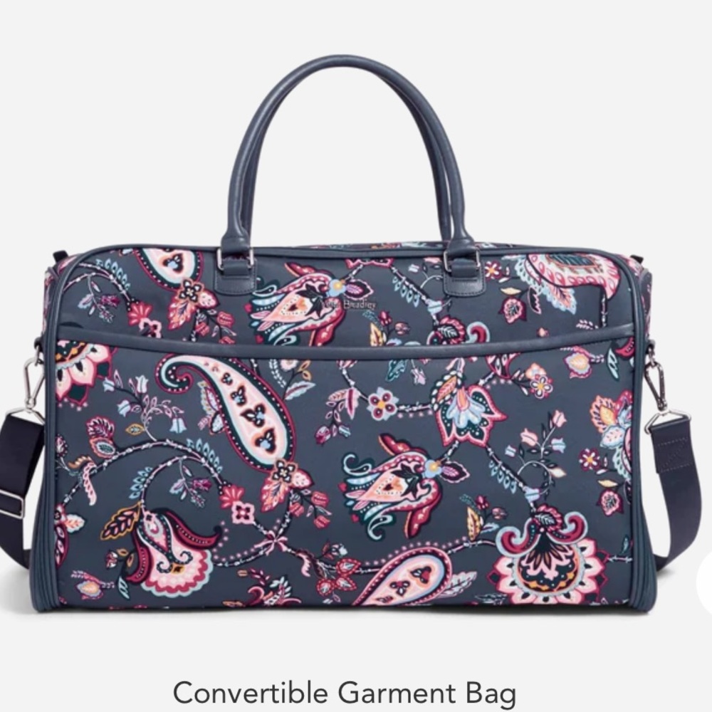 NWT Vera Bradley Traditional Luggage Convertible Garment Bag in Felicity Paisley